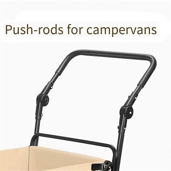 Hopfällbar Vagn Skjuthandtag Utdragbart Vagn Trolley Handtag Tillbehör Dragvagn Utrustning för Platt Hopfällbar Vagn