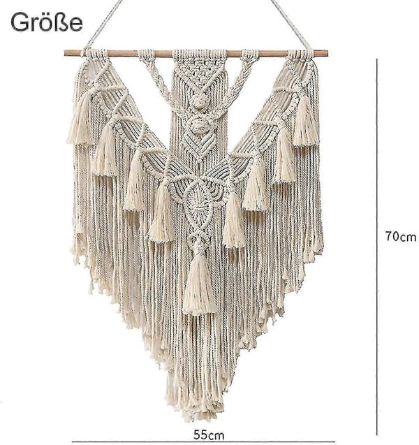 Makramé Väggbonad, Chic Bohemisk Tapestry För Sovrum 55 X 70 Cm