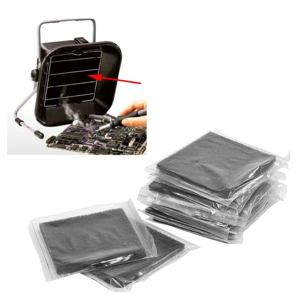 10 stk. aktive kulfiltre 13 cm x 13 cm til lodderøgsabsorber