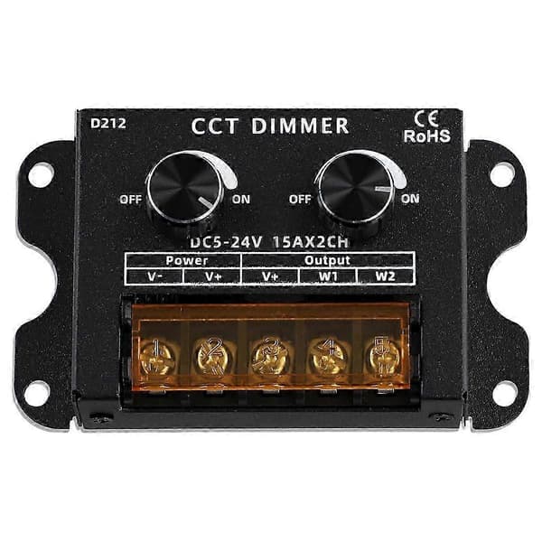 LED Controller DC 5-24V 15A Dæmpbar CCT Dual Farvetemperatur LED Strip Controller LED Lysboks Skilt