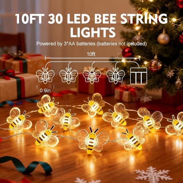 Ljusslinga - 30 LED-bin - 3 m - Batteridriven - Inomhus
