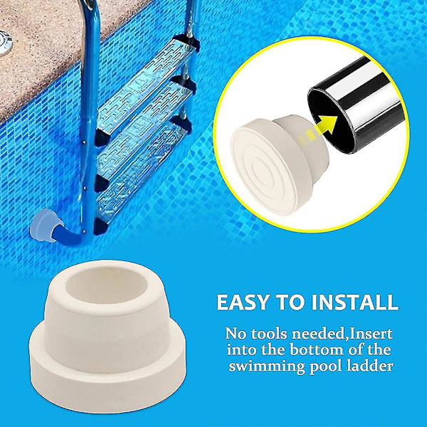 2 st Poolstegsskydd Pool Gummistegsfotskydd För De Flesta Poolstegar