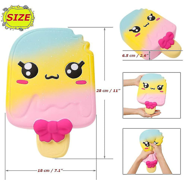 11 Tums Jumbo Squishies Popsicle Kawaii Doftande Mjuk Långsamt Stigande Jätte Squishies Stressavlastning Barnleksak
