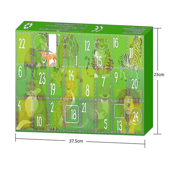 Julkalender med 24 Dagar Nedräkning Djur Blind Box, Julgåva för Barn