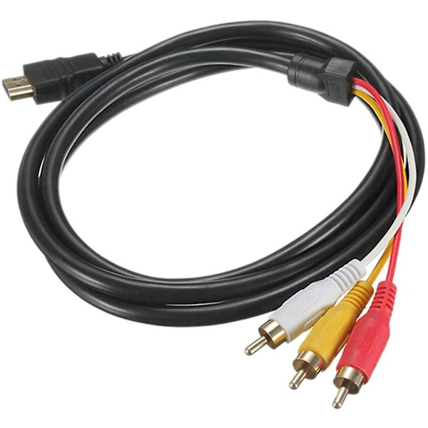 to Kabel 1080P Han til 3 S-Video AV Lydkabel Adapter til TV HDTV DVD