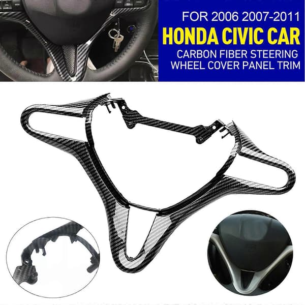 Til 2006-2011 Honda Civic Carbon Fiber Style Ratdæksel Panel Trim