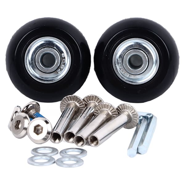 2 Pieces Suitcase Wheels Swivel Silent Rubber Wheels Replacement with Screws 1.57x0.71 inch