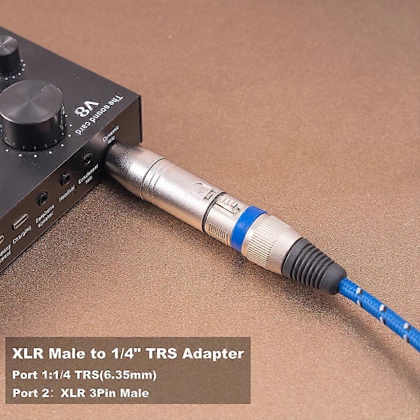 6-pakning 1/4 til XLR 6,35 mm Hunn til XLR Hann og 6,35 mm Hann til XLR Hunn Adapter Sink Legering Stereo Mikser Mikrofon Lyd Adapter Kobling