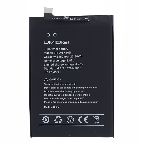 For Umidigi Bison X10S 3.87V 6150mAh Genopladeligt Li-Polymer Batteri Samling Del