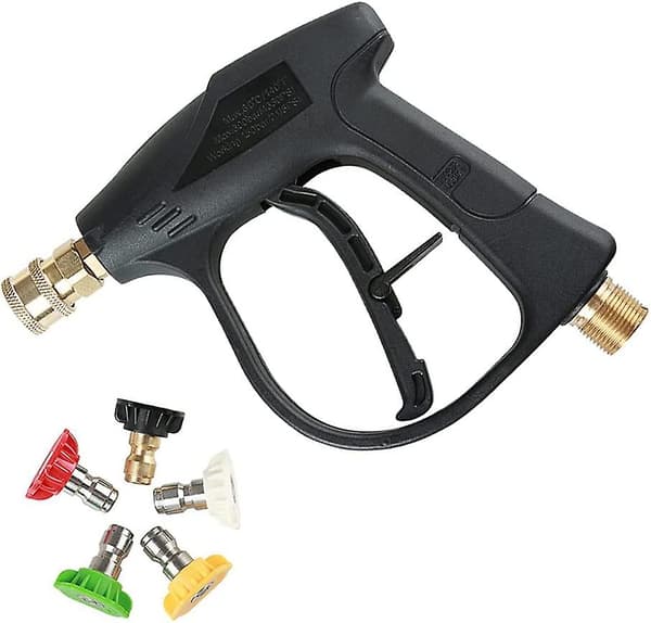 Högtryckstvättpistol med 5 Vattenmunstycken, 4350PSI Kort Högtryckspistol