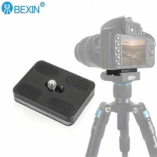 Kamera Quick Release Plade - Letvægts Aluminiumlegering, Passer til Standard DSLR Tripod Kuglehoved, Nem Montering og Afmontering, Sort (PU50)