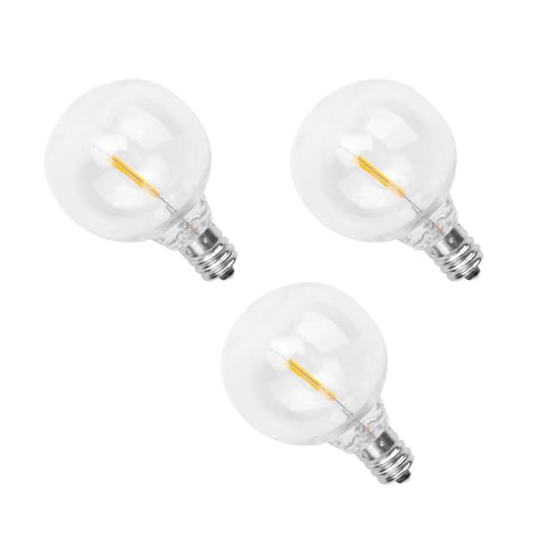 3 st G40 LED-ersättningslampor, E12 Skruvsockel Splittringsfria LED-globlampor för Solar String L