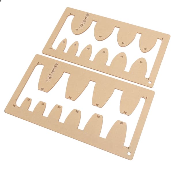 2 pcs Leather Craft Acrylic Stencil Set for DIY Handmade Belt Sword Tail Square Tail Cutting Tool