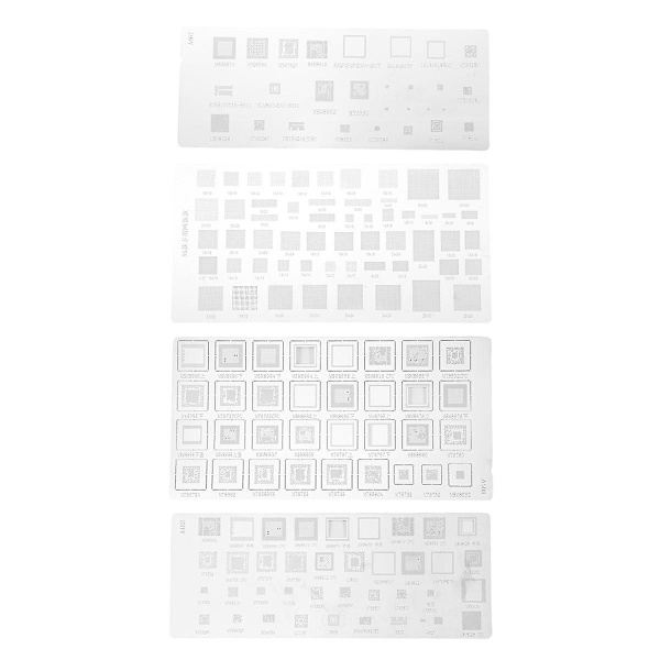 4 stk. Universal BGA Skabelon til MTK MSM Samsung Huawei Xiaomi iPad CPU RAM PM Power IC Reballing Pin Direkte Varme Skabelon