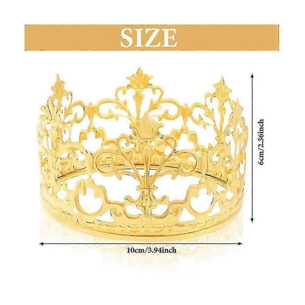 6 stk. Guld Mini Krone Kagepynt Prinsesse Lille Cupcake Toppers Krone