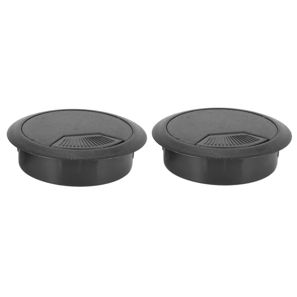 sourcingmap Sort Rund Plast Computer Desk Kabelgennemføring Hul Dæksel 50mm 10 stk