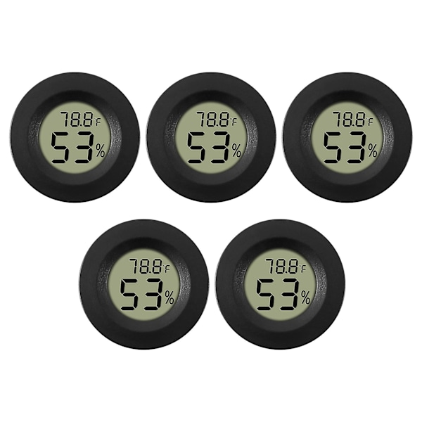 5-pack Hygrometer Termometer Digital LCD Skärm Luftfuktighetsmätare Mätare för Luftfuktare Avfuktare Grön