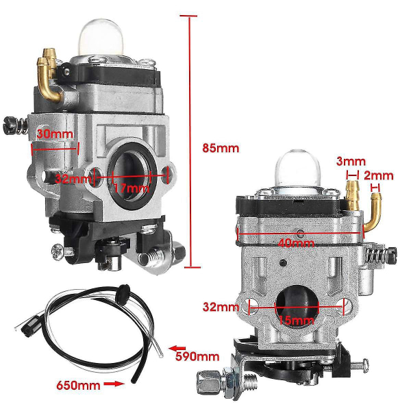 Motorcykel förgasare 15mm 2-takts förgasare för 43cc 47cc 49cc 50cc 52cc Scooter Atv Dirt