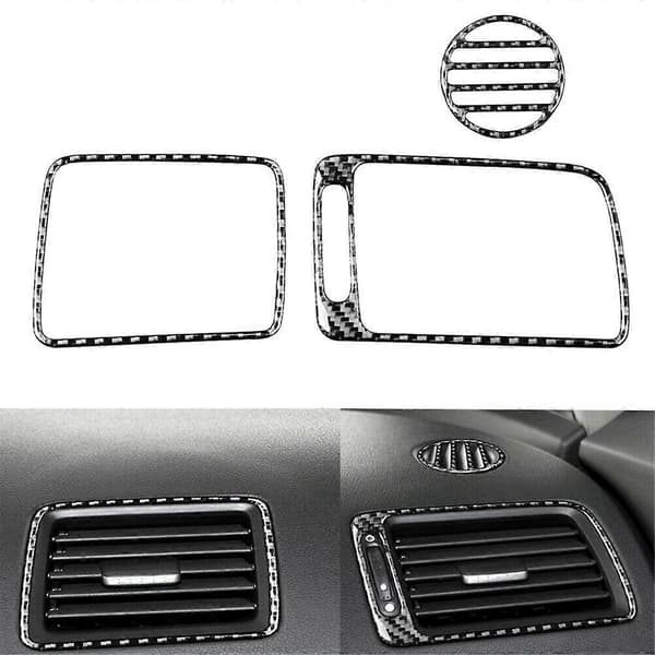 3 stk. Karbonfiber Dashboard Luftventil Trim for 8. generasjon 2006-2011