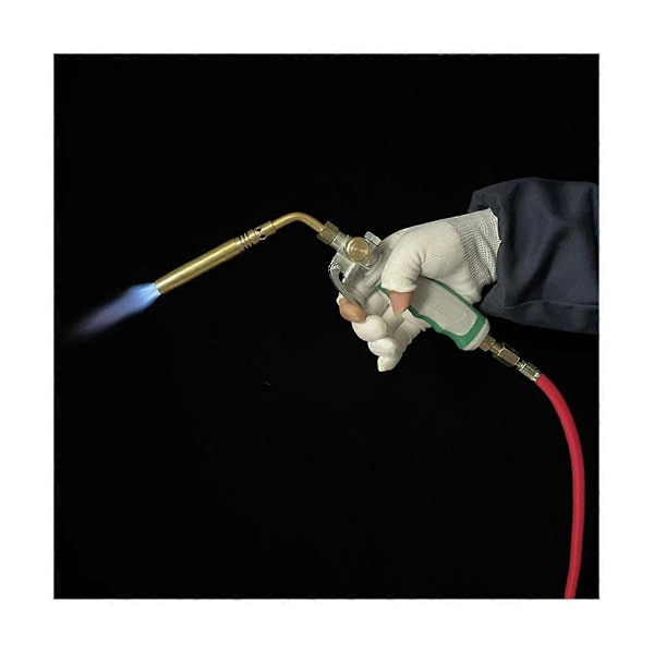Profesjonell dobbel bryter loddebrenner for propangass med 1,6M slange og tenning for gassflammelodding