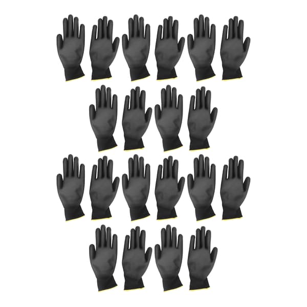 10 Pairs Work Gloves PU Coated Antistatic Safety Work Accessories Tool Kit 7S
