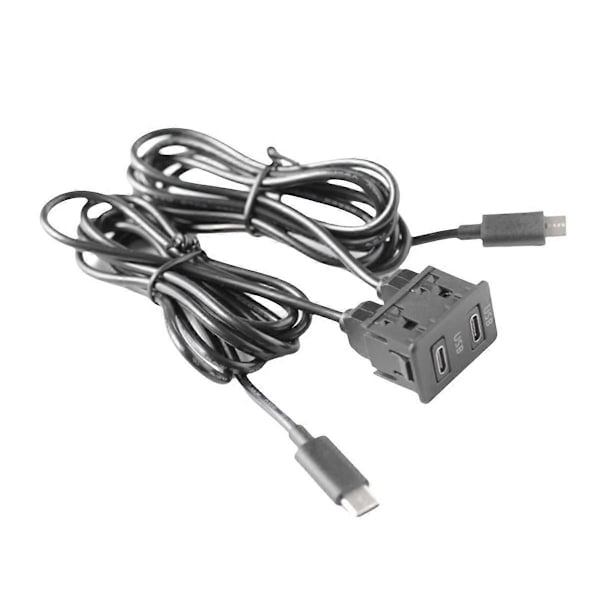 Auton Android-navigointilaitteen kaksois-TYPEC-sisääntulo USB-liitäntäpaneelin jatkojohto-adapteri Pa