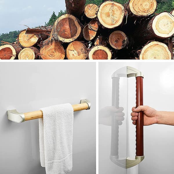 Vegghåndtak Trehåndtak Baderom Dusj Eldre (Trefarge 33cm)