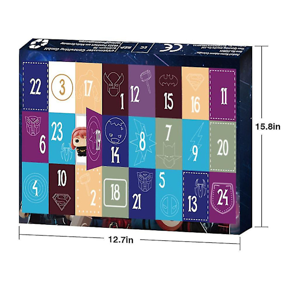 Magene 2024 Julkalender för Barn 24 Dagar Nedräkning The Avengers Figurer Leksaker Superhjälte Överrasknings Blind Box Julgåva