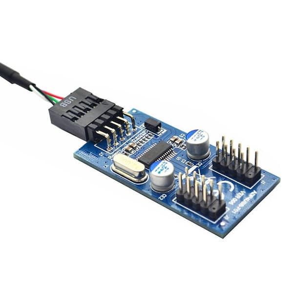 9-pins USB-header Han 1 til 2 / 4 Hun Extensionkabel Kort Desktop 9-pins USB HUB USB 2.0 9-pins Connector Adapter