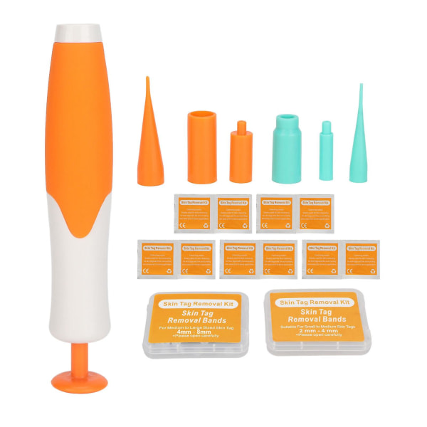 Orange Skin Tag Remover Tool - Smärtfri 2 i 1 dubbelhuvudenhet för komplett borttagning av hemmet
