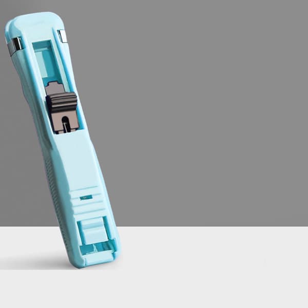 Light Blue Handheld Paper Clip Dispenser, Versatile Durable Organizer for Documents & Notes, Time-Saving Office Tool