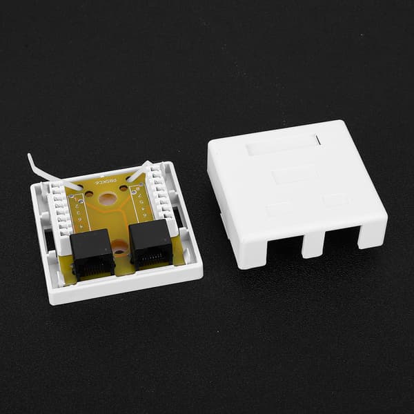 RJ45-8P8C Cat 6 Dual Port Network Connector Surface Mount Desktop Information Junction Box