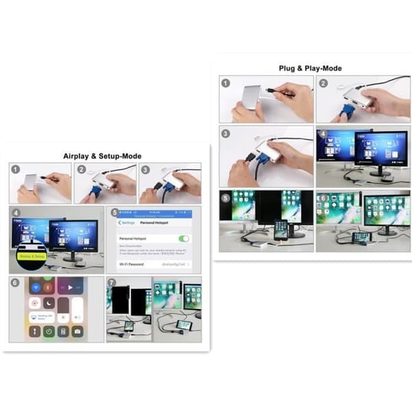 Lightning – Digital AV-adapter, HDMI- og VGA- og lydadapter for iPhone og iPad