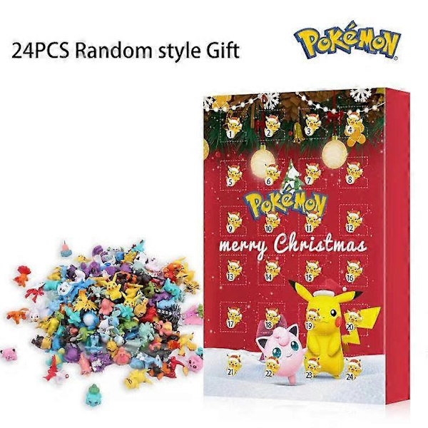 24 Pocket Monsters Julegave Nedtællingskalender Gaveæske, Pet Elf Jule Blind Box 24stk(O)