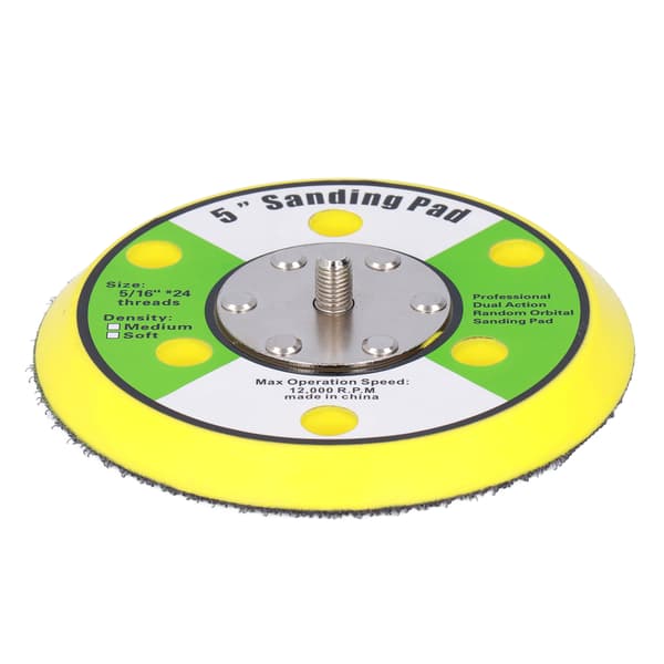 5 inch Sanding Pad 5/16-24 Hook and Loop PU Backing Plate Pneumatic Sander Buffer 12000RPM