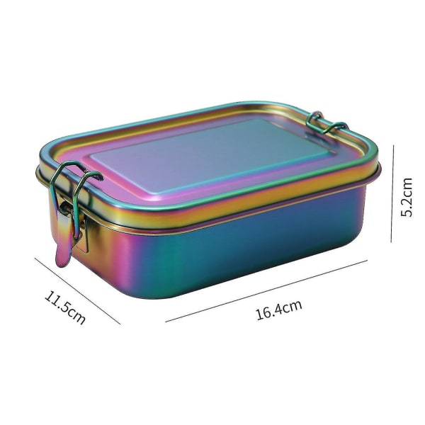 Bento-låda i rostfritt stål Långsäker metallmatlåda med avtagbar avdelare Lunchlåda för barn A