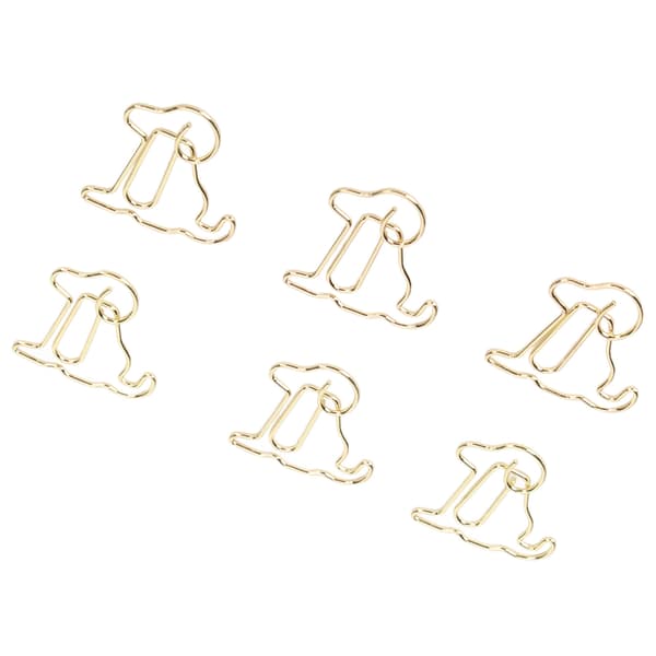 Gold Metallic Dog Paperclips, 100-Pack Rustproof Reusable Office Clips, Non-Slip Design