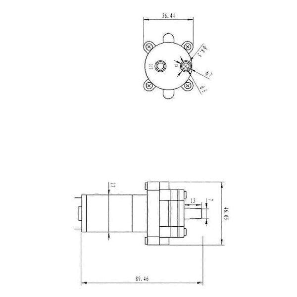 DC12V Høj Temperaturbestandig Transparent Akvarie Membranpumpe