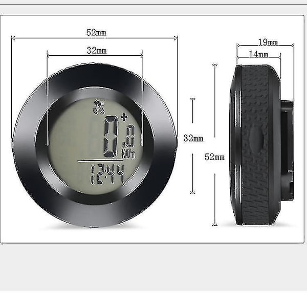 Trådløs cykelcomputer, vandtæt trådløs cykelcomputer, speedometer med 3-farvet baggrundsbelysning, LCD-odometeryouxiu