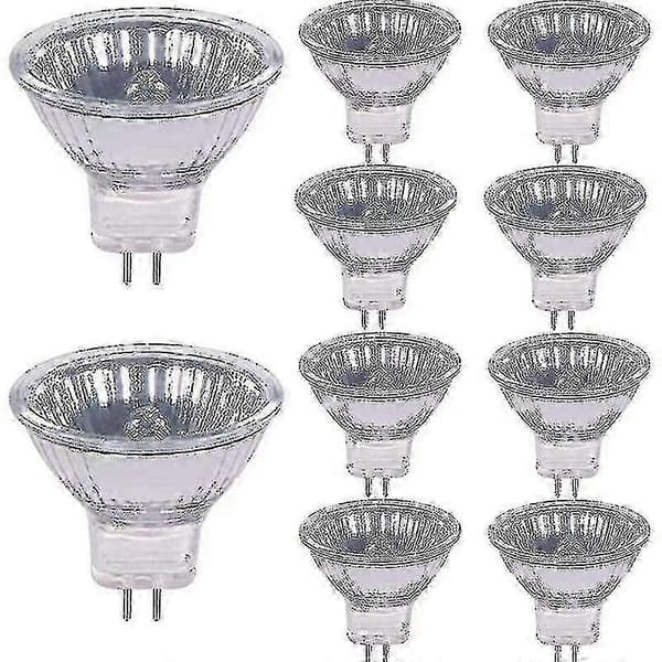 10-pack 20W 12V GU4 Bas Varmvit Dimbara Halogenlampor