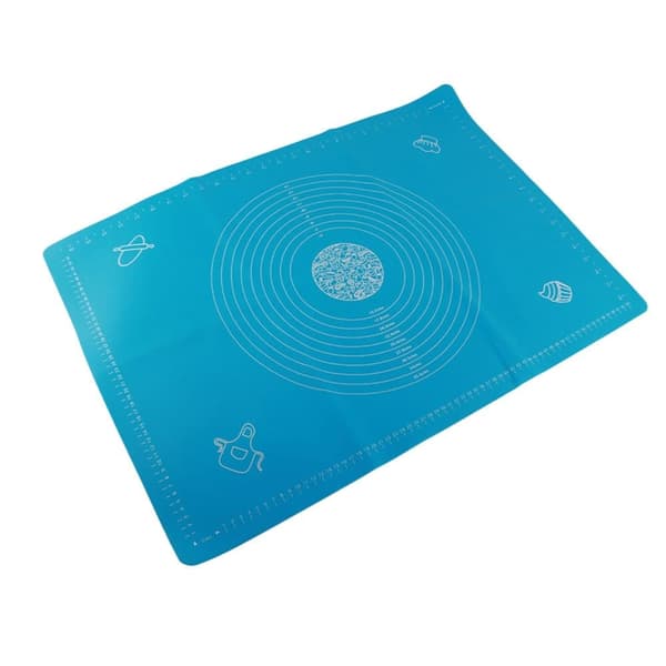 Non-stick silikone bageunderlag med mål - bagetilbehør (blå, 50x70cm)