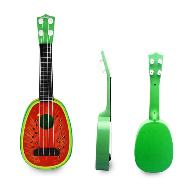 Barn Ukulele Leksak 4 Strängar Utmärkt Ljud Simulerad Gitarr Musikinstrument för Nybörjare Vattenmelon