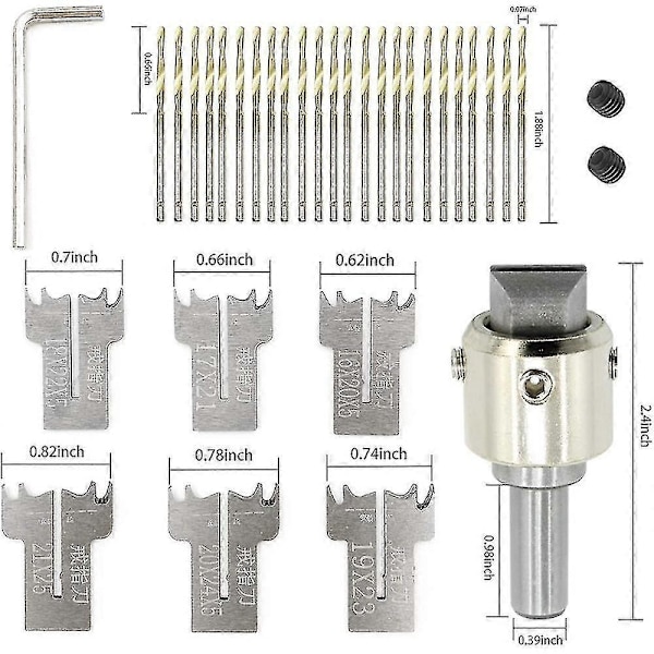 30 stk Ring Drill Bit Sett, 16-21 mm Blader Tre Ring Drill Bit Tre Ring Maker Stål Tre Perle Dr