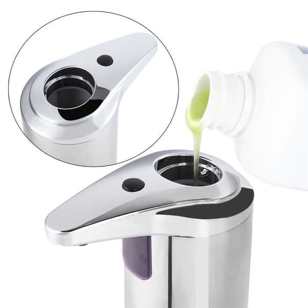 Miljøvenlig Håndfri Automatisk IR-sensor Berøringsfri Flydende Sæbedispenser i Rustfrit Stål 280 ML