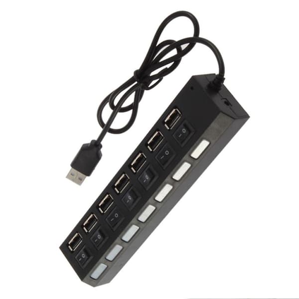 7-ports USB-hub, USB-konverterhub, USB-adapterhub