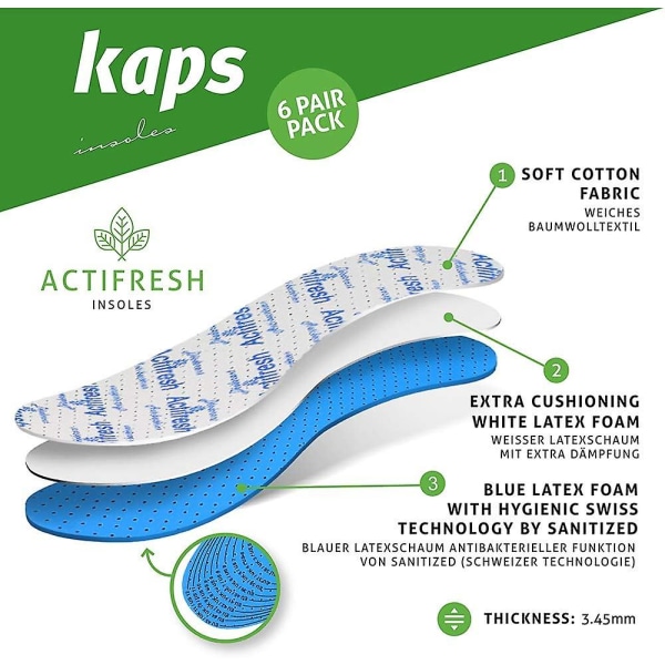 Hygieniska skoinlägg med 6-par paket med schweizisk antibakteriell teknologi | Tillverkad i Europa | Klipp för att passa
