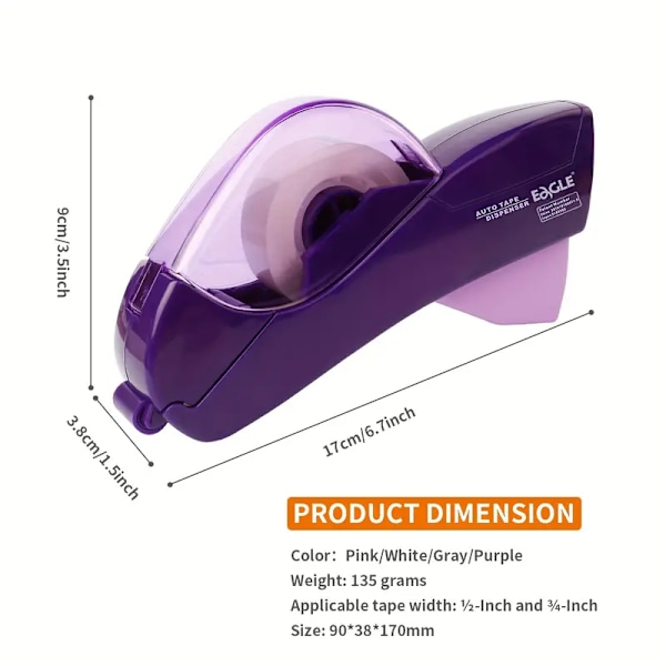 Automatisk tejphållare, tejppistol enkel handhållen design är perfekt för jul och hem presentinslagning