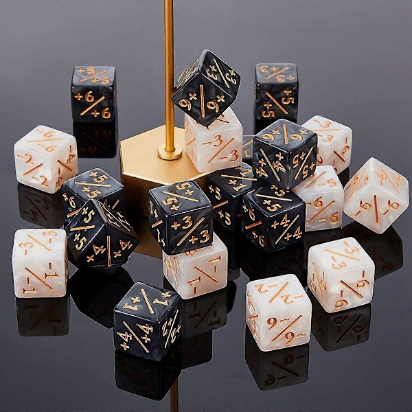 24 Terninger Tellere Token Terninger Lojalitet Terninger Marmor D6 Terninger Kvadrat Kompatibel med ,,Kortspill