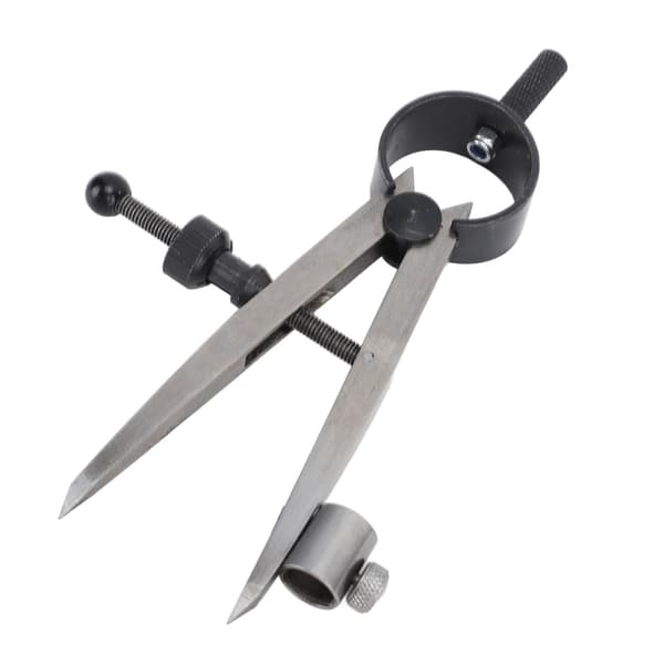 Flat Leg Spring Caliper 75mm Adjustable Lockable Steel Circle Divider with Pencil Case