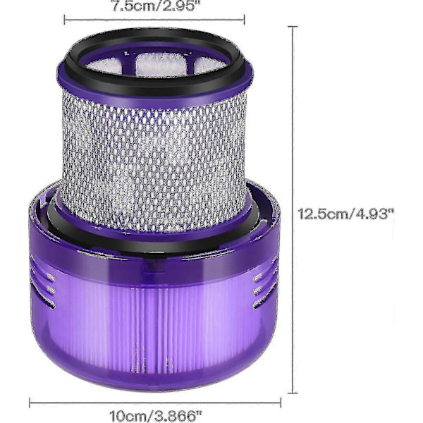 2 kpl Suodatin Dyson SV16 Outsize V11 Outsize V11 Outsize Absolute 970422-01:lle, Robotti-imurin Suodatinosa Harjaosa